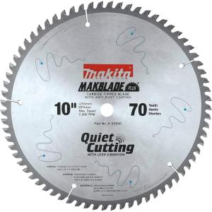 image:imageMakita A93550 MakBlade 10Inch 70 Tooth ATB Quiet Crosscutting Saw Blade with 58Inch Arbor  Silver