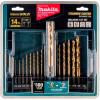 image:imageMakita B65399 Impact Gold 14 Pc Titanium Drill Bit Set 14 in Hex Shank14Piece Pack of 10