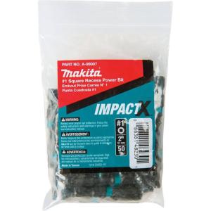 image:imageMakita A96693 Impactx 1 Square Recess 2 Power Bit 2 Pack50Pack