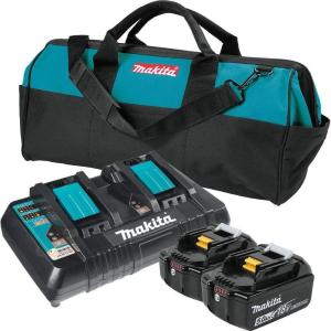 image:imageMakita BL1850B2DC2X 18V LXT LithiumIon Battery amp Dual Port Charger Starter Pack 50Ah