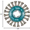 image:imageMakita D72590 XLock 412 Stainless Steel Full Cable Knotted Twist Wire Wheel