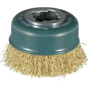 image:imageMakita D72671 XLock 3 Brass Coated Carbon Steel Crimped Wire Cup Brush