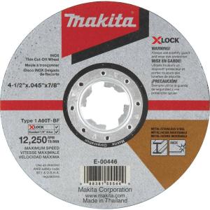 image:imageMakita E00446 XLock 412 x 045 x 78 Type 1 General Purpose 60 Grit Thin CutOff Wheel for Metal and Stainless Steel Cutting