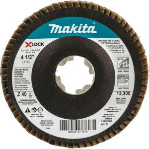 image:imageMakita T03894 XLock 412 40 Grit Type 29 Angled Grinding and Polishing Flap Disc for XLock and All 78 Arbor Grinders