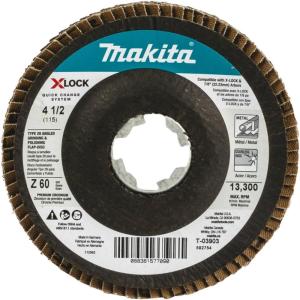 image:imageMakita T03903 XLock 412 60 Grit Type 29 Angled Grinding and Polishing Flap Disc for XLock and All 78 Arbor Grinders
