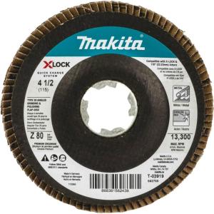 image:imageMakita T03919 XLock 412 80 Grit Type 29 Angled Grinding and Polishing Flap Disc for XLock and All 78 Arbor Grinders