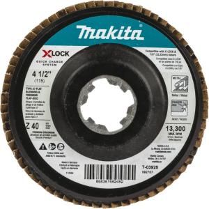 image:imageMakita T03925 XLock 412 40 Grit Type 27 Flat Blending and Finishing Flap Disc for XLock and All 78 Arbor Grinders45 inches