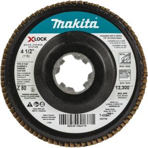 image:imageMakita T03947 XLock 412 80 Grit Type 27 Flat Blending and Finishing Flap Disc for XLock and All 78 Arbor Grinders