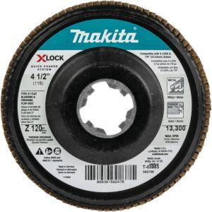image:imageMakita T03953 XLock 412 120 Grit Type 27 Flat Blending and Finishing Flap Disc for XLock and All 78 Arbor Grinders