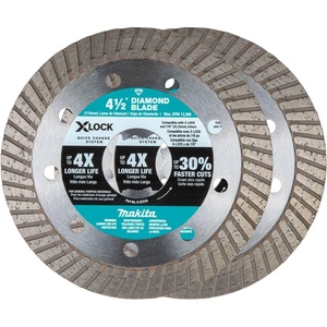 image:imageMakita E07222 XLock 412 Turbo Rim Diamond Blade for Masonry Cutting 2pk