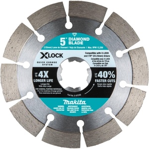 image:imageMakita E07238 XLock 5 Segmented Diamond Blade for Masonry Cutting