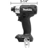 image:imageMakita XDT18ZB 18V LXT LithiumIon SubCompact Brushless Cordless Impact Driver Tool Only Black
