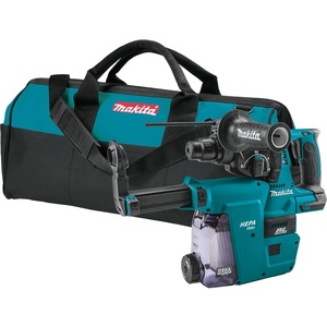 image:imageMakita XRH01ZWX 18V LXT LithiumIon Brushless Cordless 1 Rotary Hammer accepts SDSPLUS bits wHEPA Dust Extractor Attachment Tool OnlyHammer Only  Dust Extraction