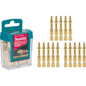 image:imageMakita B60539 Impact Gold 2 Square Recess 2 Power Bit 15Pk