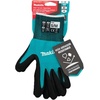 image:imageMakita Unisex Fitknit T 04123 FitKnit Cut Level 1 Nitrile Coated Dipped Gloves Large X Large TealBlack Large XLarge USSmallMedium