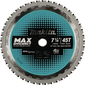 image:imageMakita E12815 714 45T CarbideTipped Max Efficiency Saw Blade MetalGeneral Purpose
