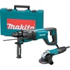 image:imageMakita HR2641X1 SDSPLUS 3Mode Variable Speed AVT Rotary Hammer with Case and 412 Angle Grinder 1
