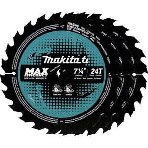 image:imageMakita B6165610 24T CarbideTipped Max Efficiency Circular Saw Blade Framing 7143Pc