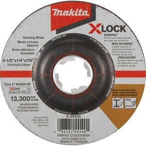 image:imageMakita E00430 XLock 412 x 14 x 78 Type 27 General Purpose 36 Grit Abrasive Grinding Wheel for Metal amp Stainless Steel Grinding
