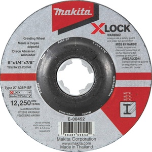 image:imageMakita E00452 XLock 5 x 14 x 78 Type 27 General Purpose 36 Grit Metal Abrasive Grinding Wheel